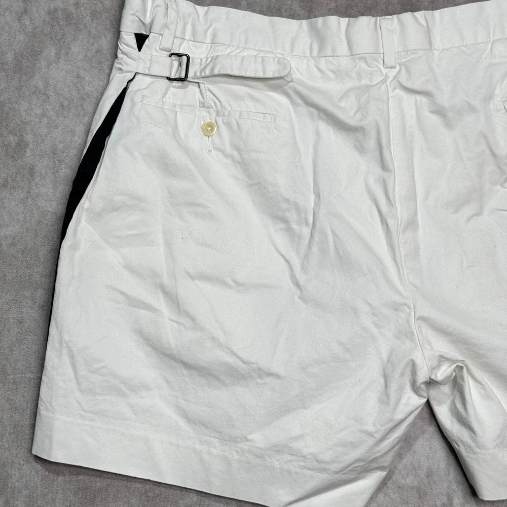 Vtg Polo By Ralph Lauren Adjustable Waist Shorts Navy Stripe Size 42 Preppy